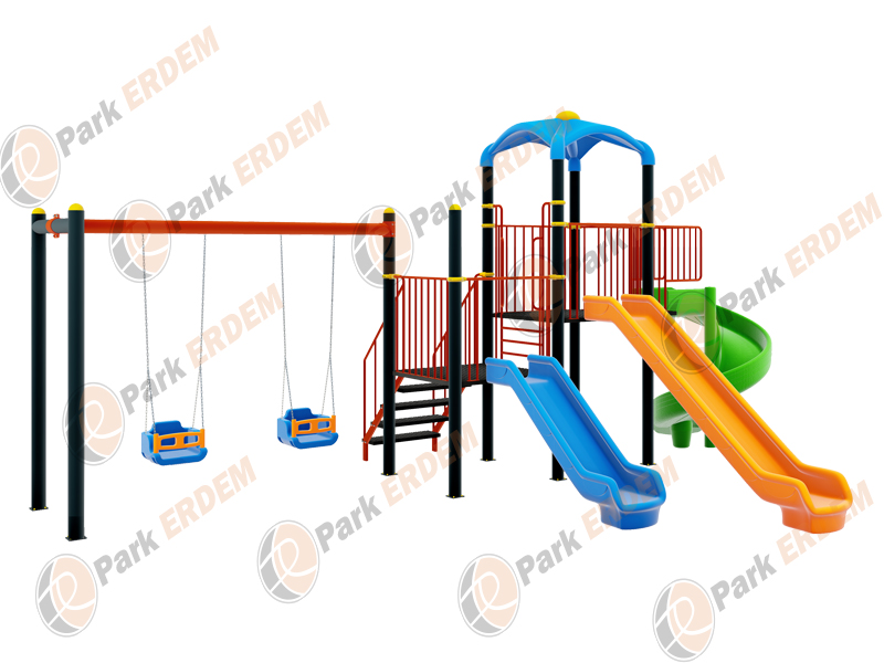 Kampanya - 02 Üç Kaydırak İki Kule İki Salıncaklı Oyun Alanı ZIP ZIP VE TAHTEREVALLİ DAHİL 