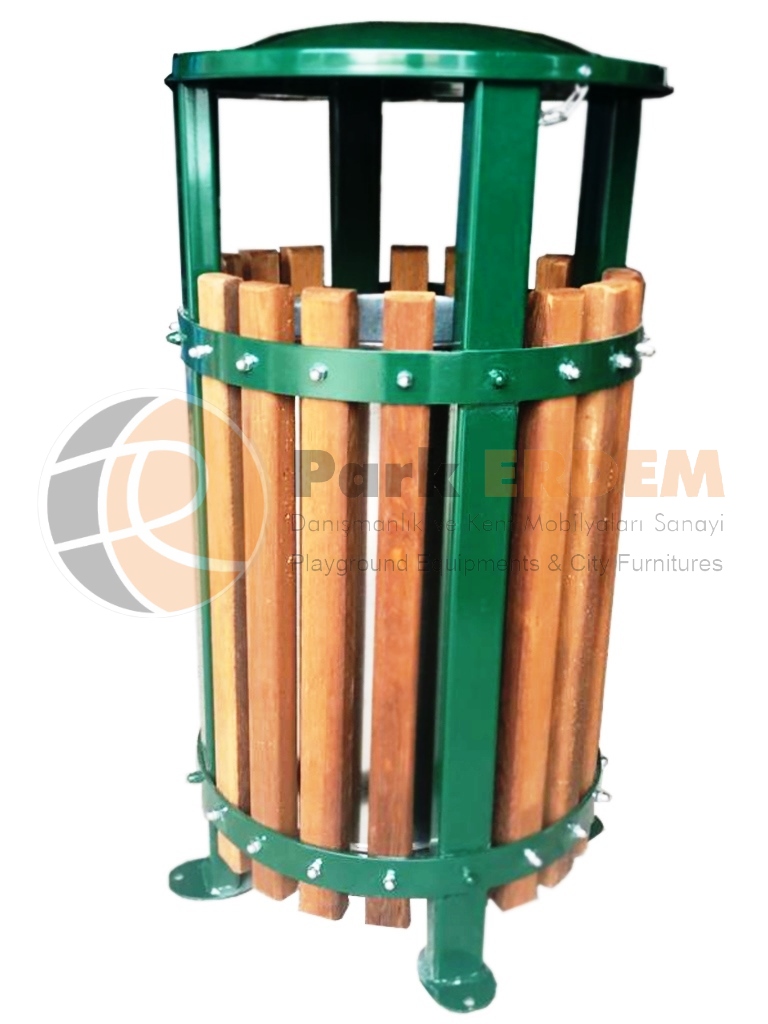 AHŞAPLI DEKORATİF ÇÖP KUTUSU - AHŞAPLI ÇÖP KOVASI