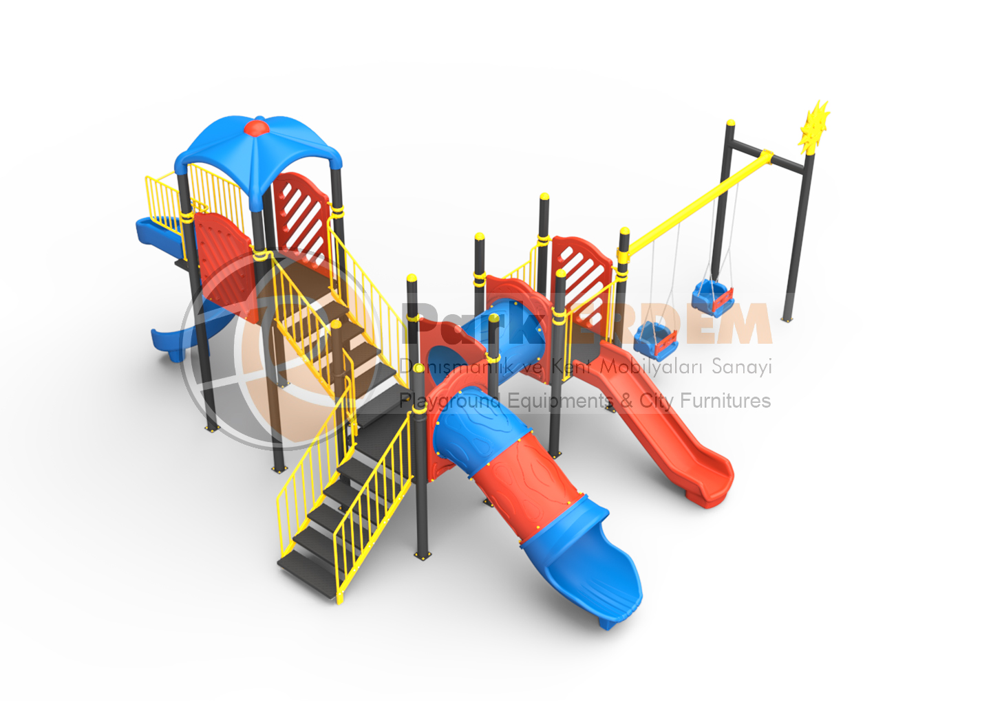 PEM-14 EKO ÜÇ KULELİ ÜÇ KAYDIRAKLI İKİ SALINCAKLI OYUN ALANI