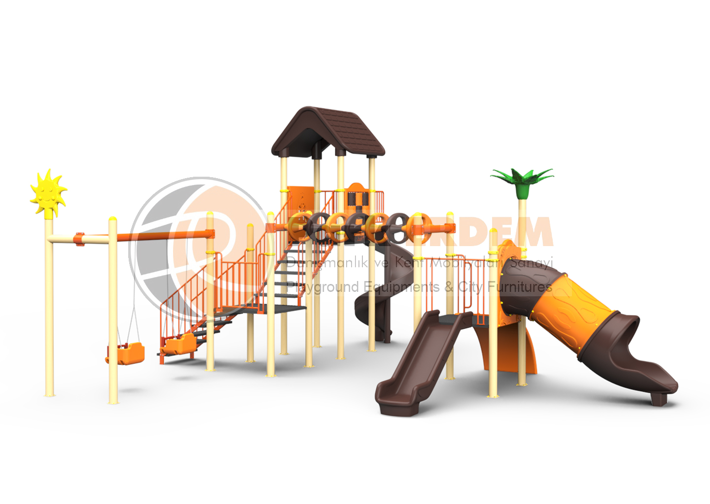 3 KULELİ 3 KAYDIRAKLI AKTİVİTELİ ÇOCUK OYUN GRUBU