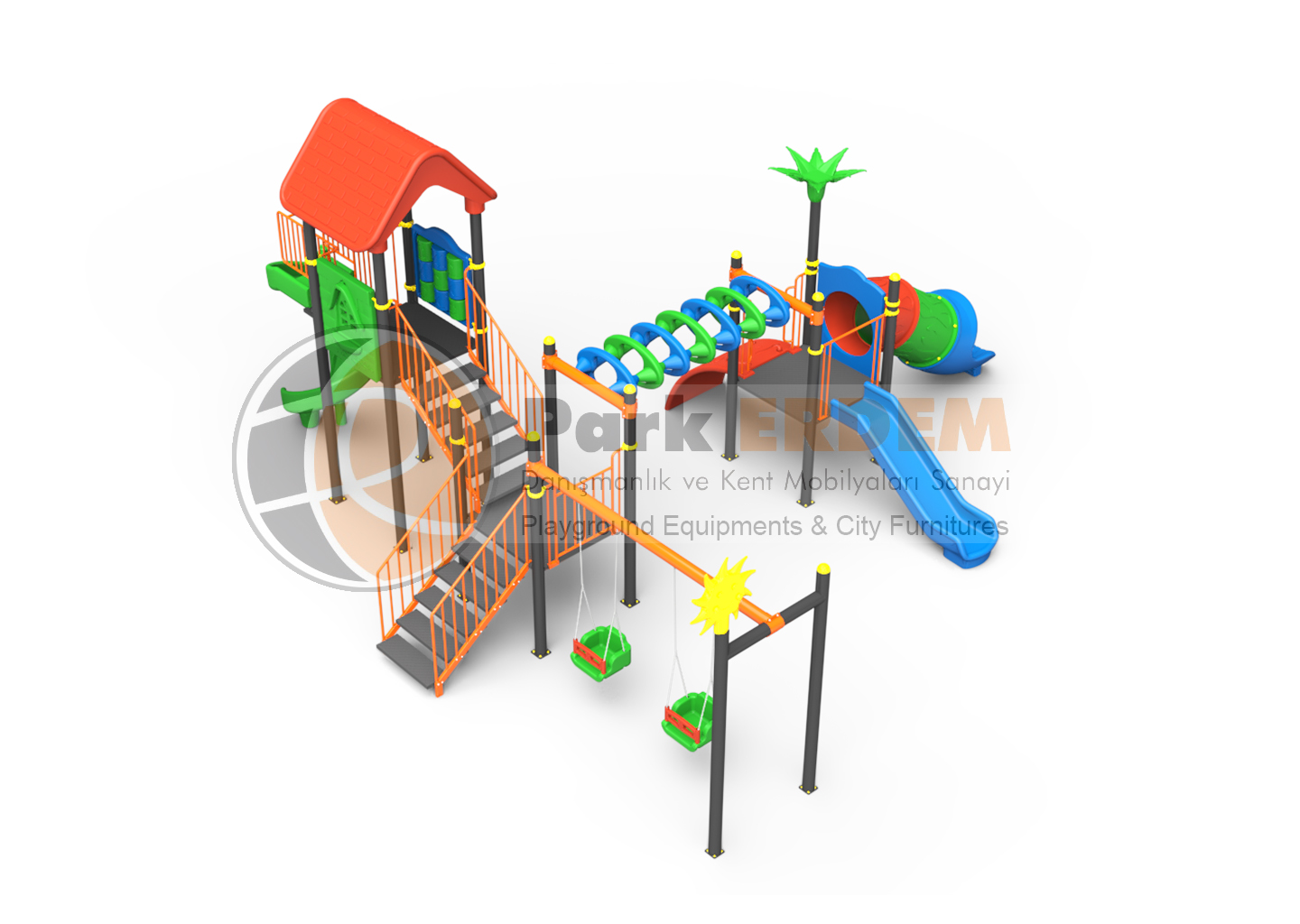 3 KULELİ 3 KAYDIRAKLI AKTİVİTELİ ÇOCUK OYUN GRUBU