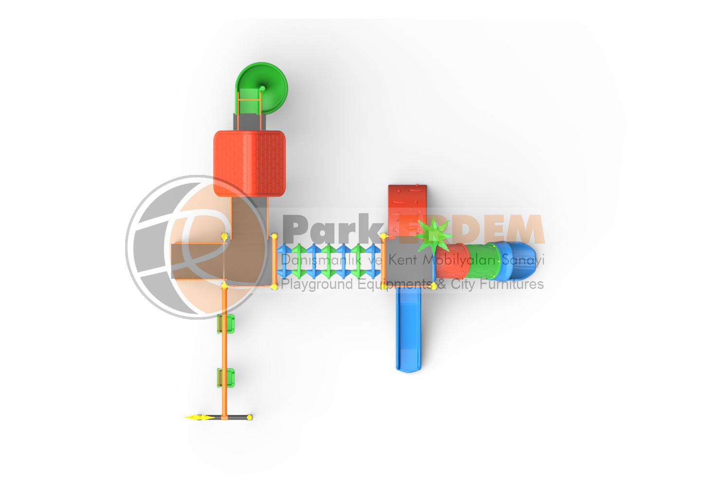 3 KULELİ 3 KAYDIRAKLI AKTİVİTELİ ÇOCUK OYUN GRUBU