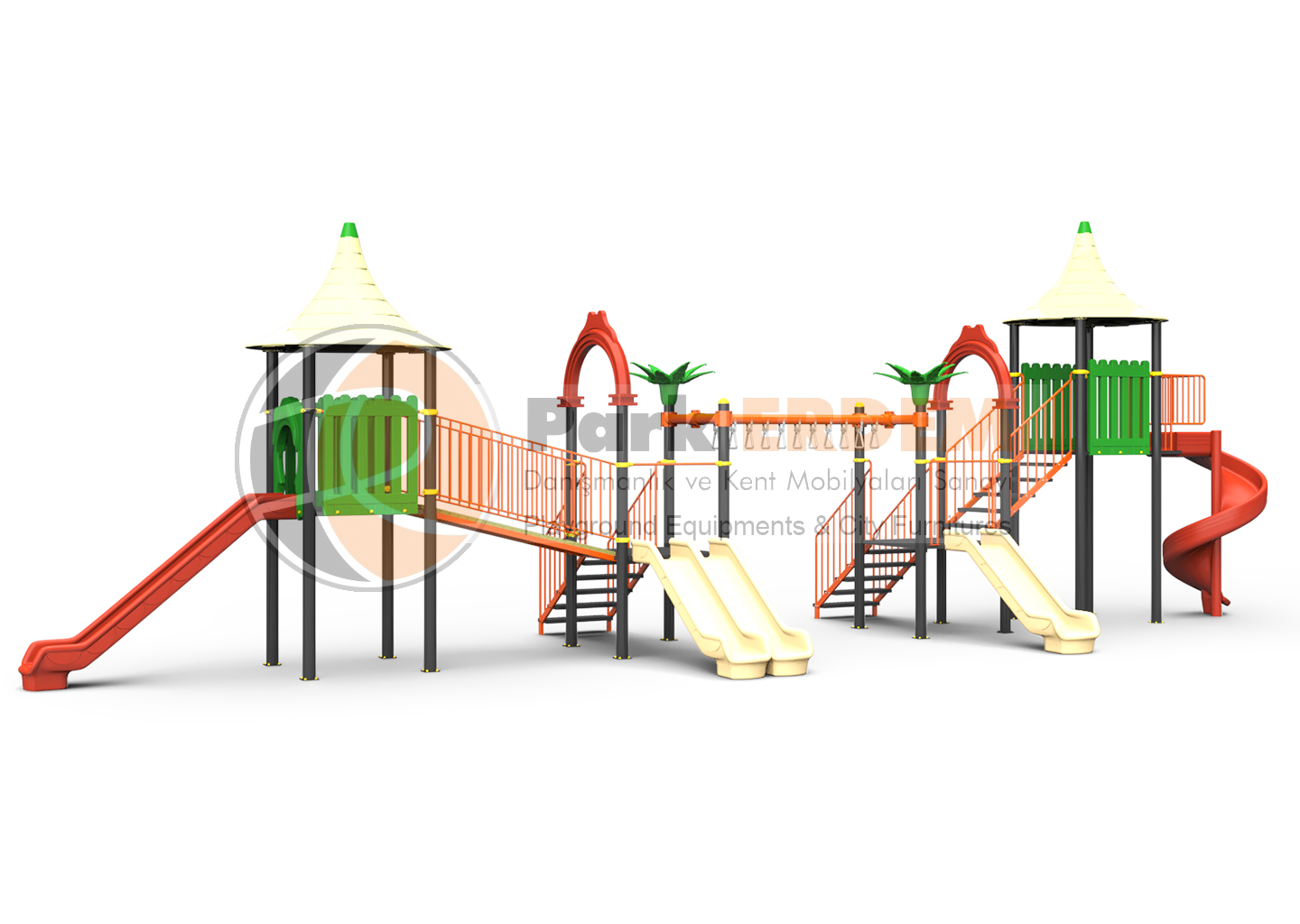 DÖRT KAYDIRAKLI 4 KULELİ TIRMANMALI OYUN PARKI