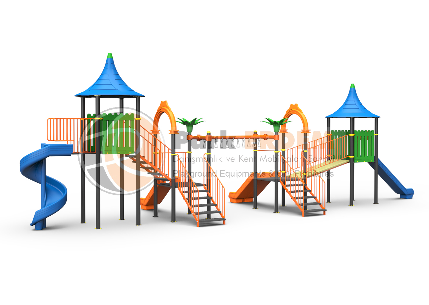 DÖRT KAYDIRAKLI 4 KULELİ TIRMANMALI OYUN PARKI