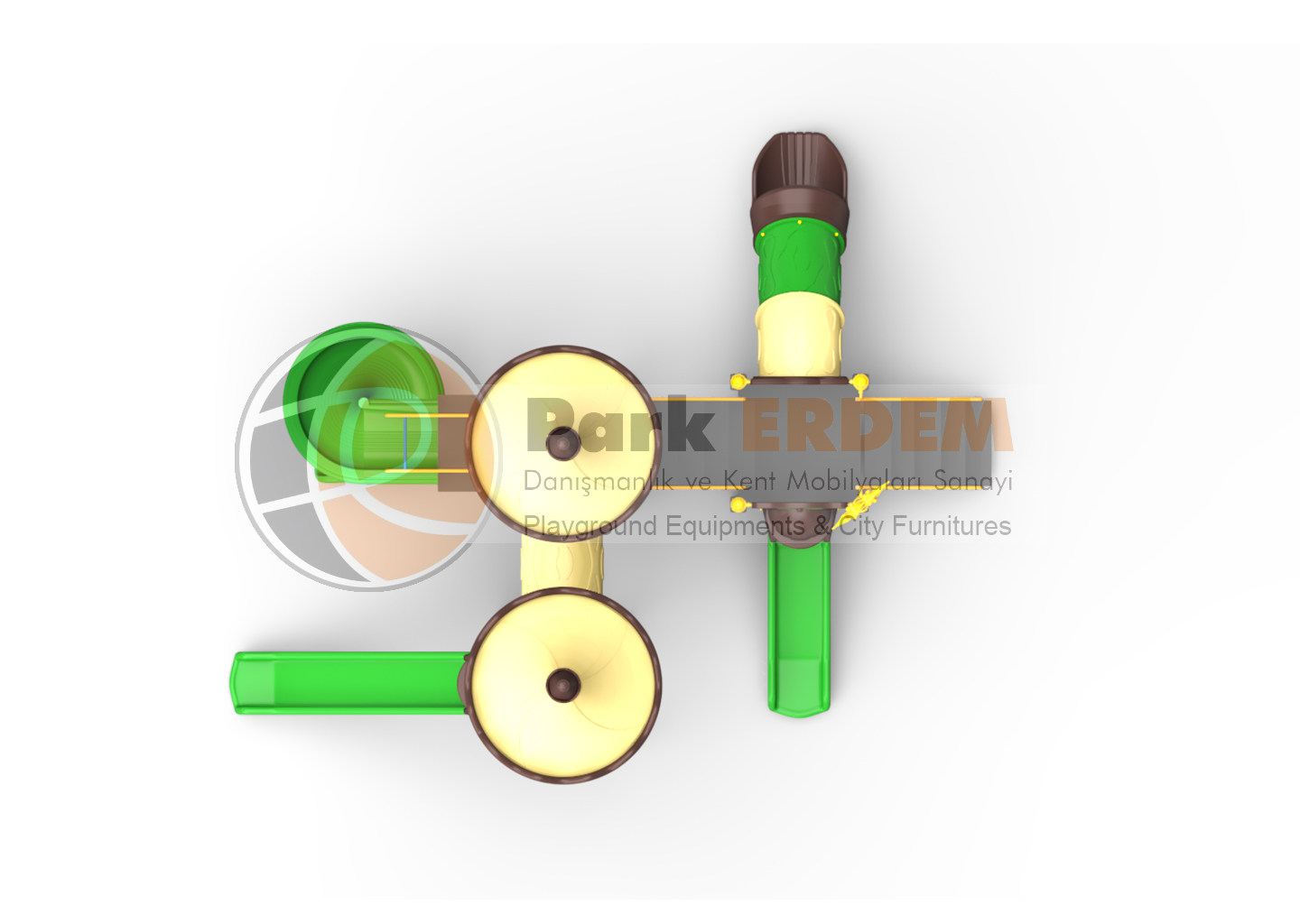 LÜKS KALE TEMALI ÇOCUK OYUN PARKI- 3 KULELİ, 5 KAYDIRAKLI