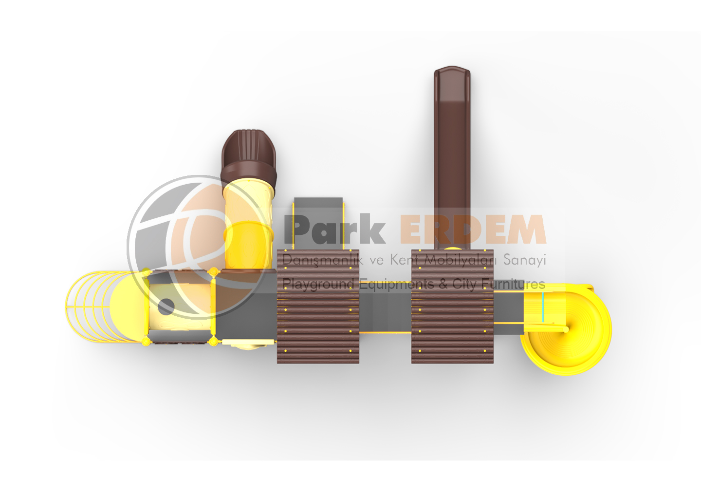 TRAIN THEMED PLAYGROUND PET-27 | 3-Slide Locomotive Kids' Play Set | PARK ERDEM