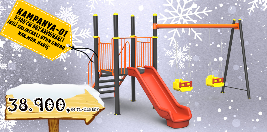 Kampanya 01 Tek Kule 1 Kaydırak 2 Salıncaklı Oyun Parkı