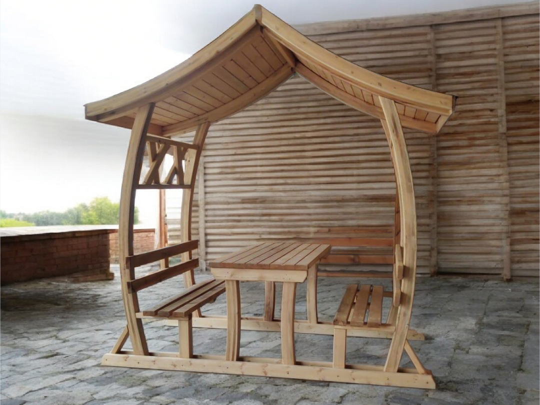 JAPON ÇATILI AHŞAP PİKNİK MASASI