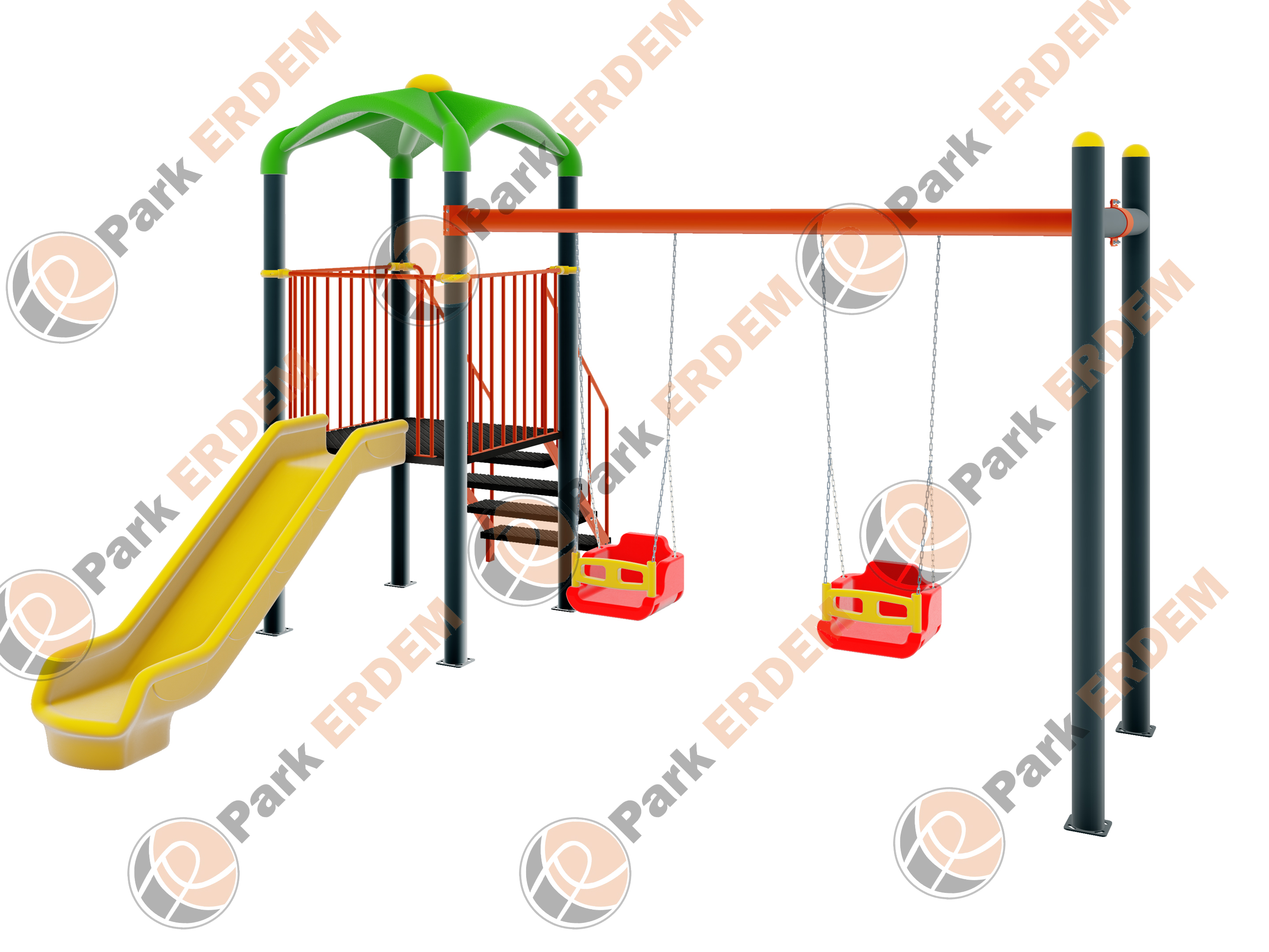 Kampanya 01 Tek Kule 1 Kaydırak 2 Salıncaklı Oyun Parkı