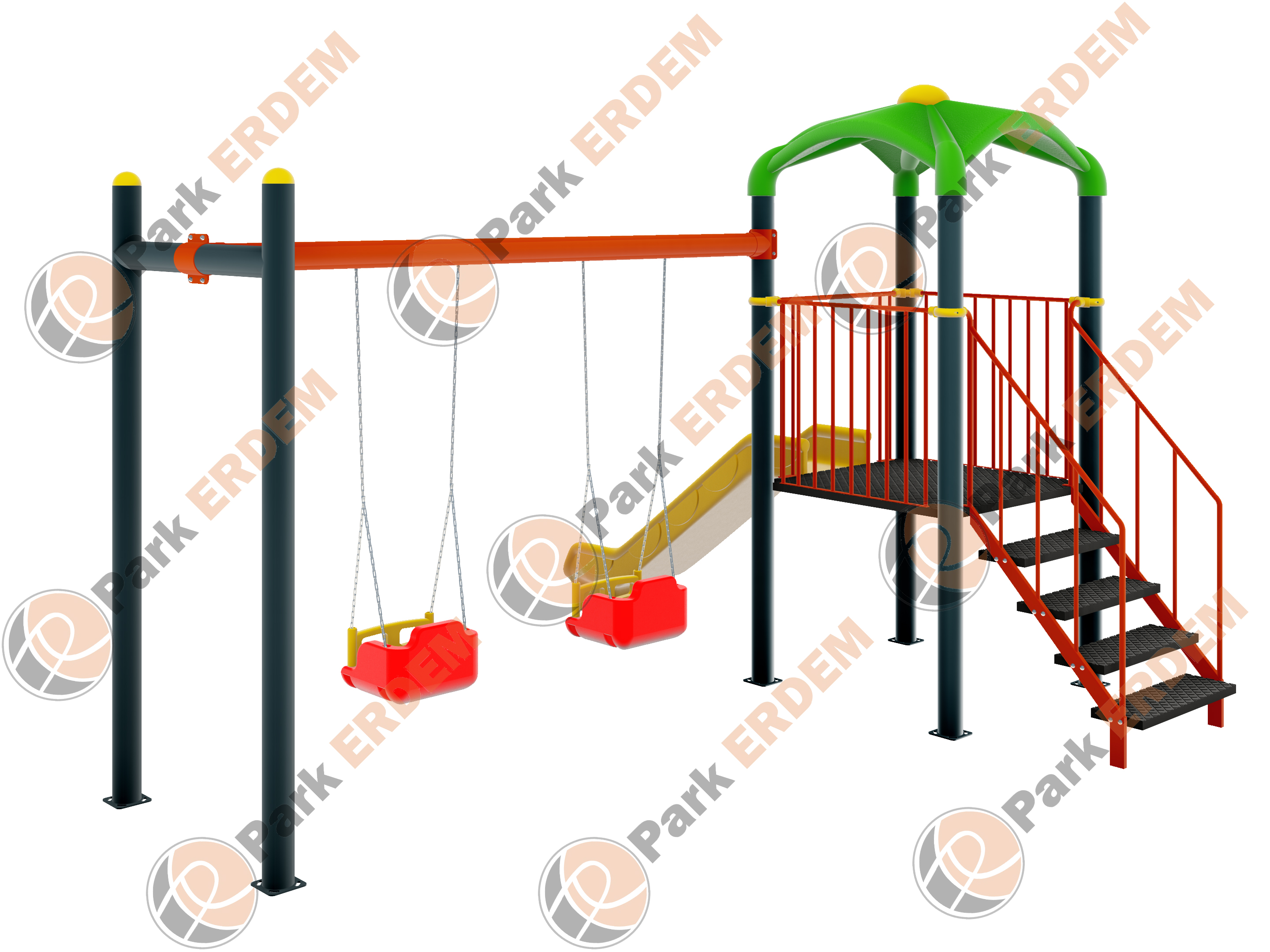 Kampanya 01 Tek Kule 1 Kaydırak 2 Salıncaklı Oyun Parkı