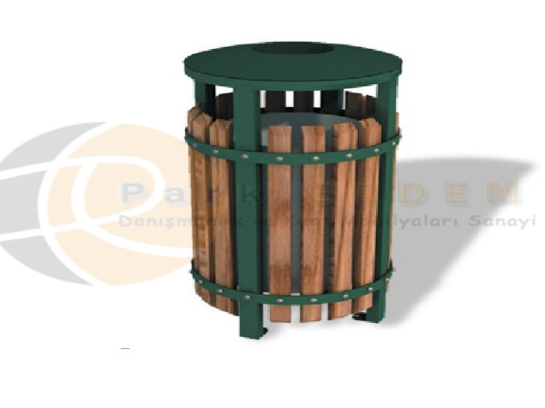 AHŞAPLI DEKORATİF ÇÖP KUTUSU - AHŞAPLI ÇÖP KOVASI