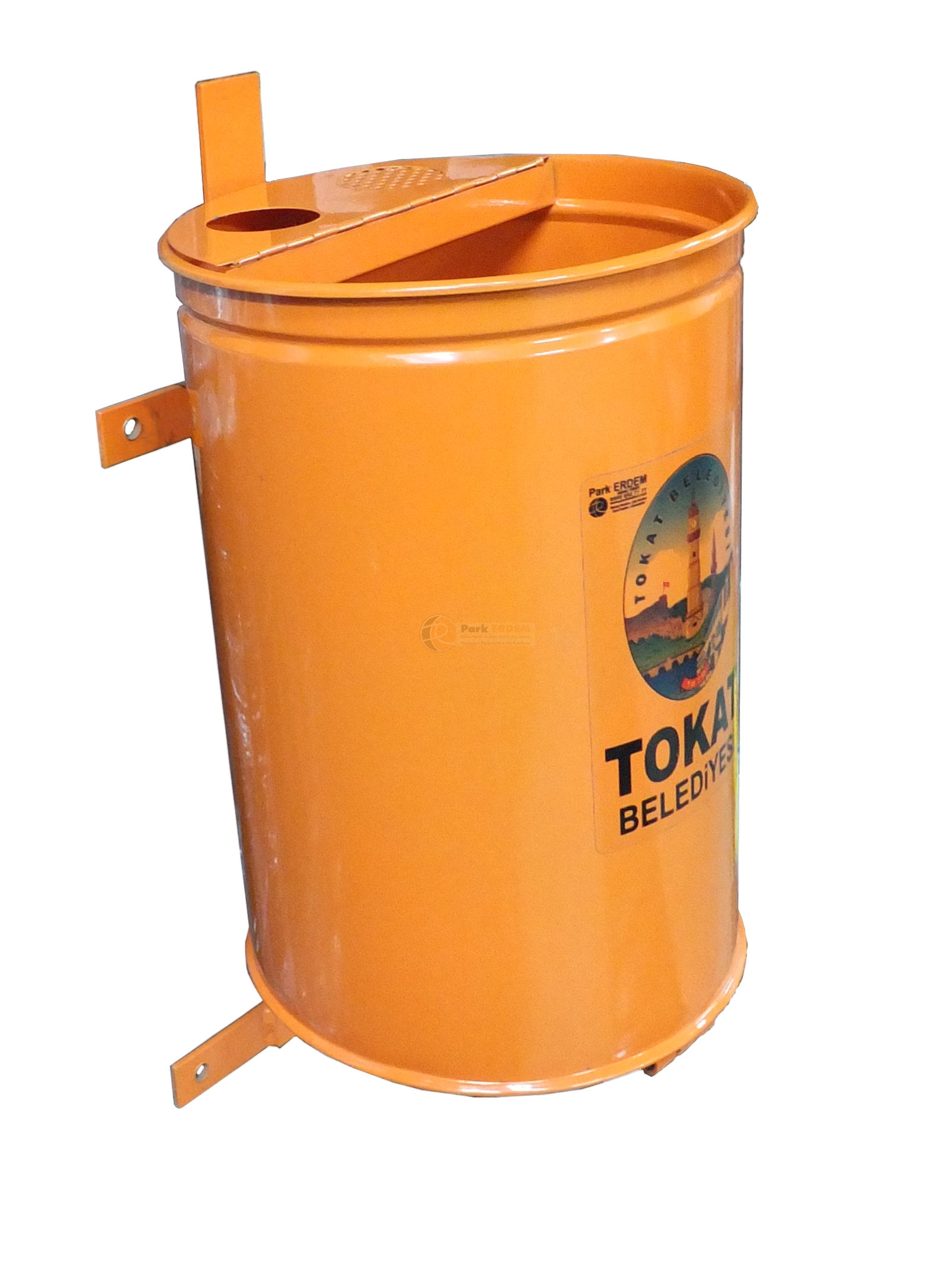 DUVAR ve DİREK MODEL METAL ÇÖP KOVASI - Duvara monteli çöp kutusu 